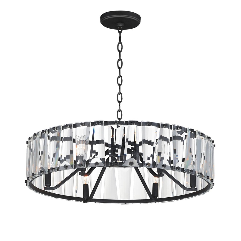 Odeon Six Light Chandelier in Black