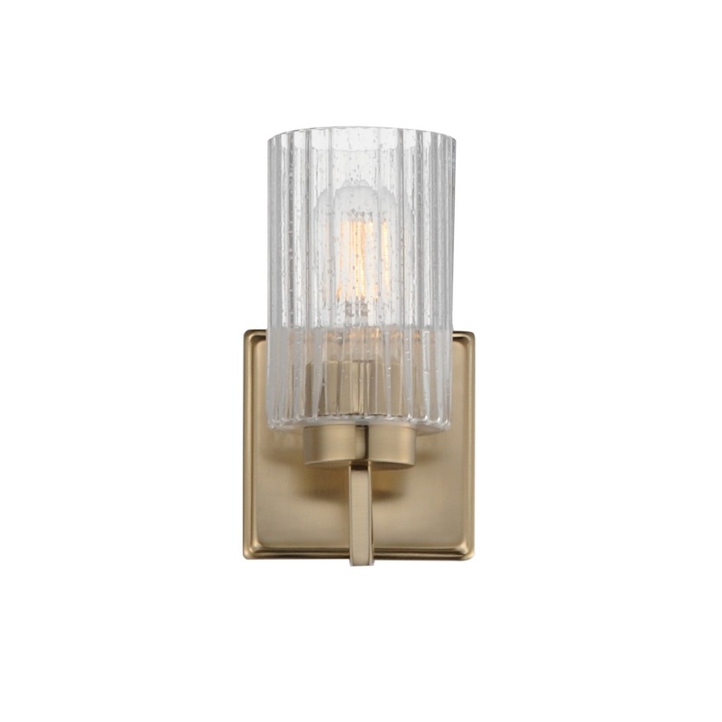 Rigata One Light Wall Sconce in Satin Champagne