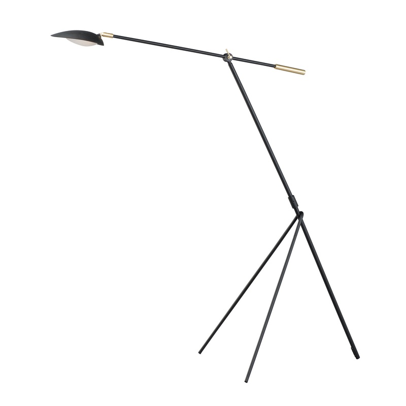 Scan LED Floor Lamp in Black / Satin Brass