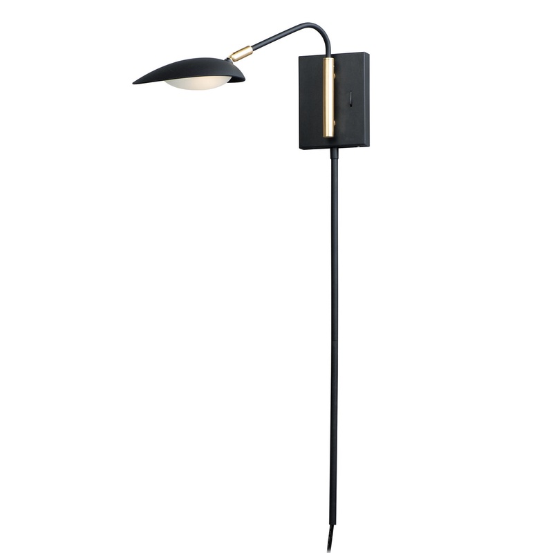 Scan LED Wall Sconce in Black / Satin Brass
