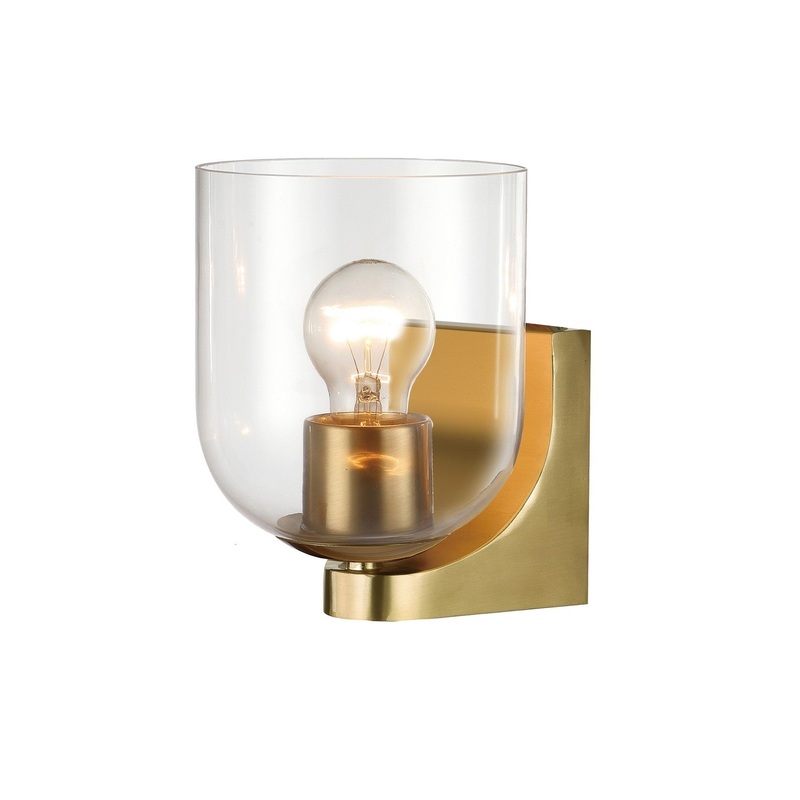 Scoop One Light Bath Vanity in Natural Aged Brass