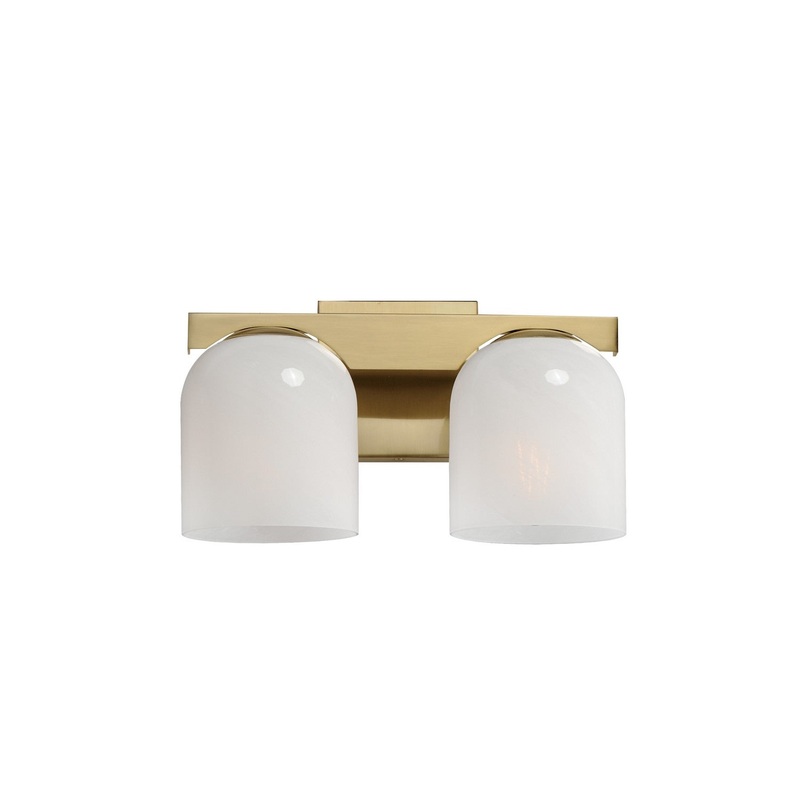 Scoop Two Light Bath Vanity in Natural Aged Brass