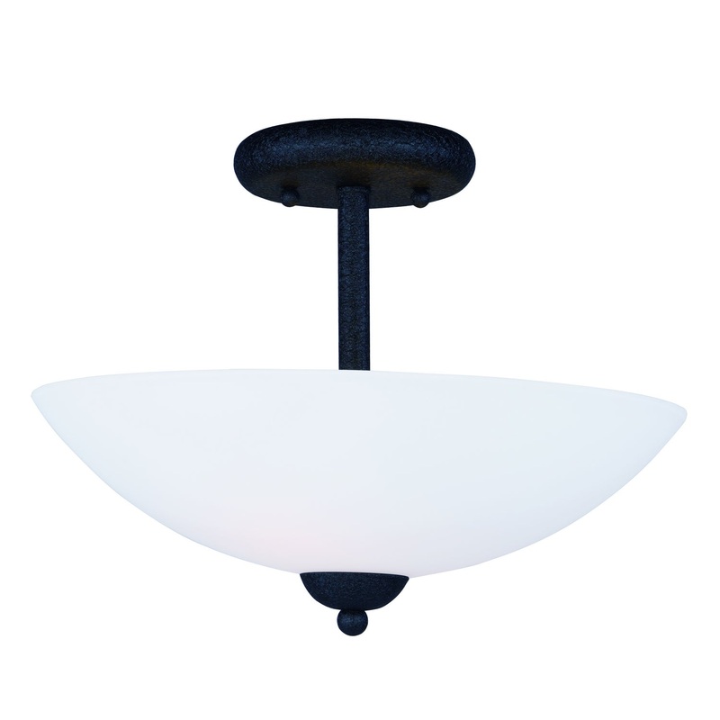 Taylor Two Light Semi-Flush Mount in Textured Black