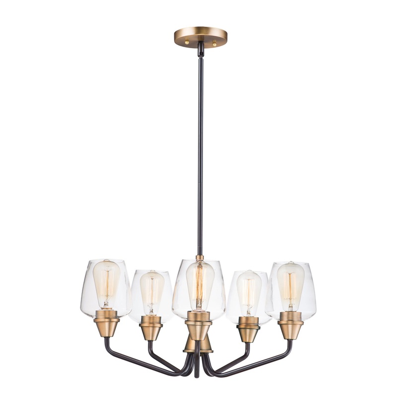 Goblet Five Light Chandelier in Bronze / Antique Brass