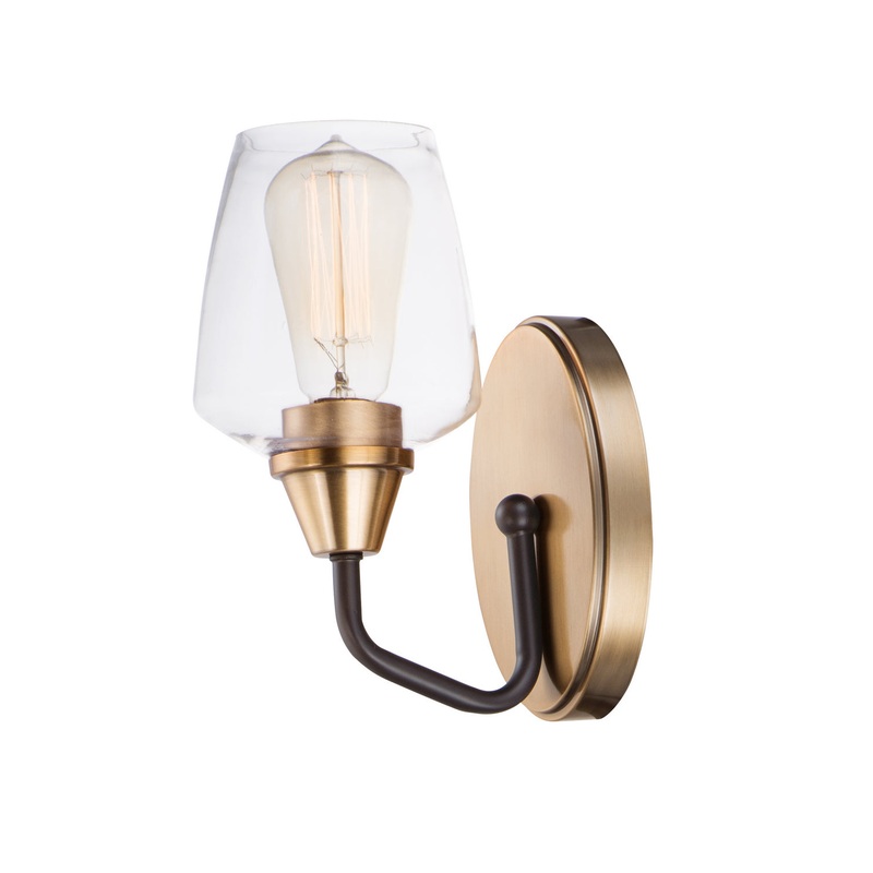 Goblet One Light Wall Sconce in Bronze / Antique Brass