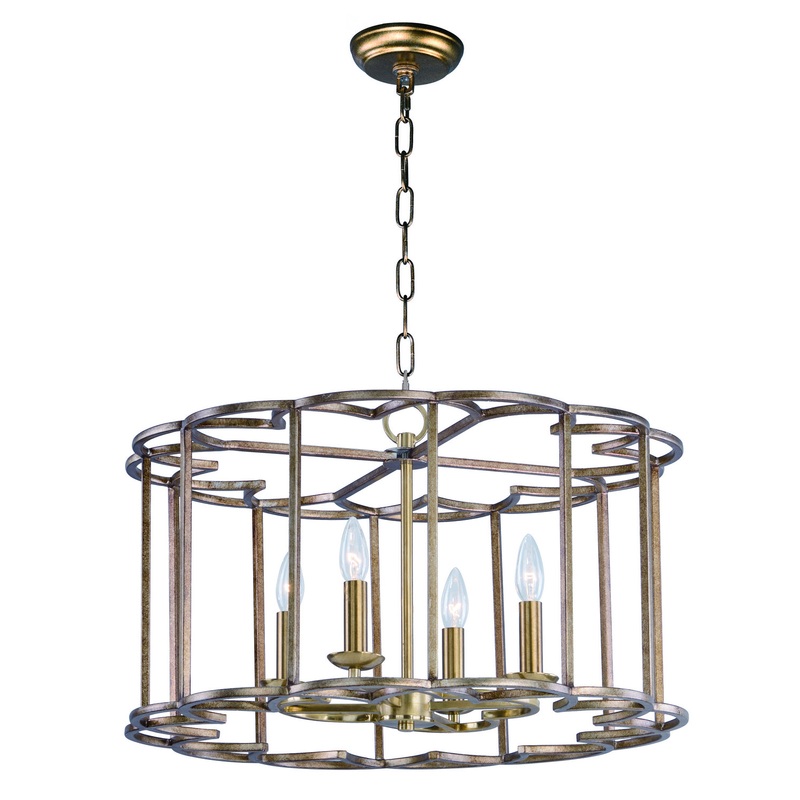 Helix Four Light Chandelier in Bronze Fusion