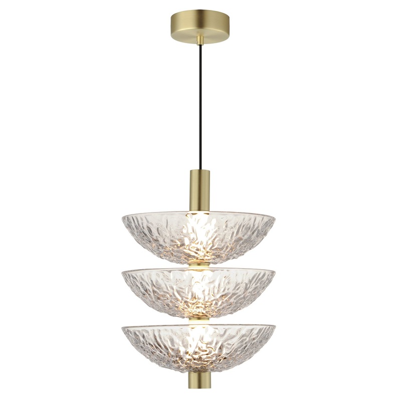 Metropolis LED Pendant in Satin Brass