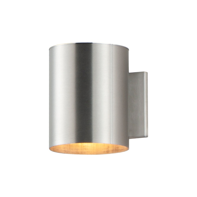 Outpost One Light Outdoor Wall Lantern in Brushed Aluminum