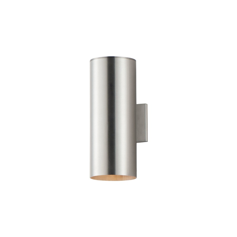Outpost Two Light Outdoor Wall Lantern in Brushed Aluminum