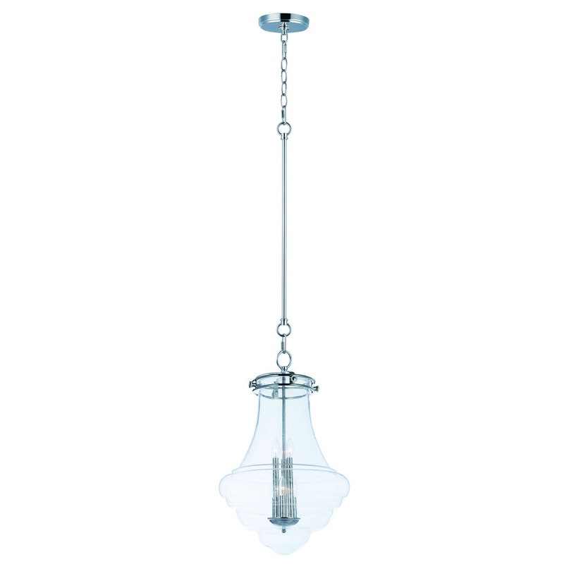 Retro Six Light Pendant in Polished Nickel