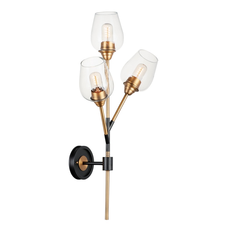 Savvy LED Wall Sconce in Antique Brass / Black