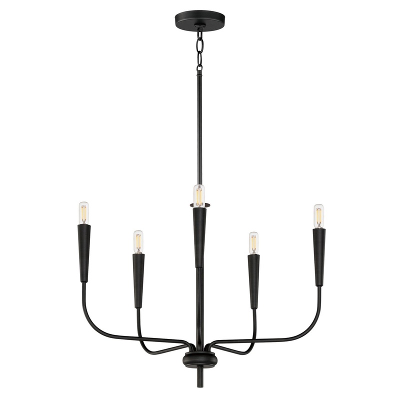 Vela Five Light Chandelier in Black