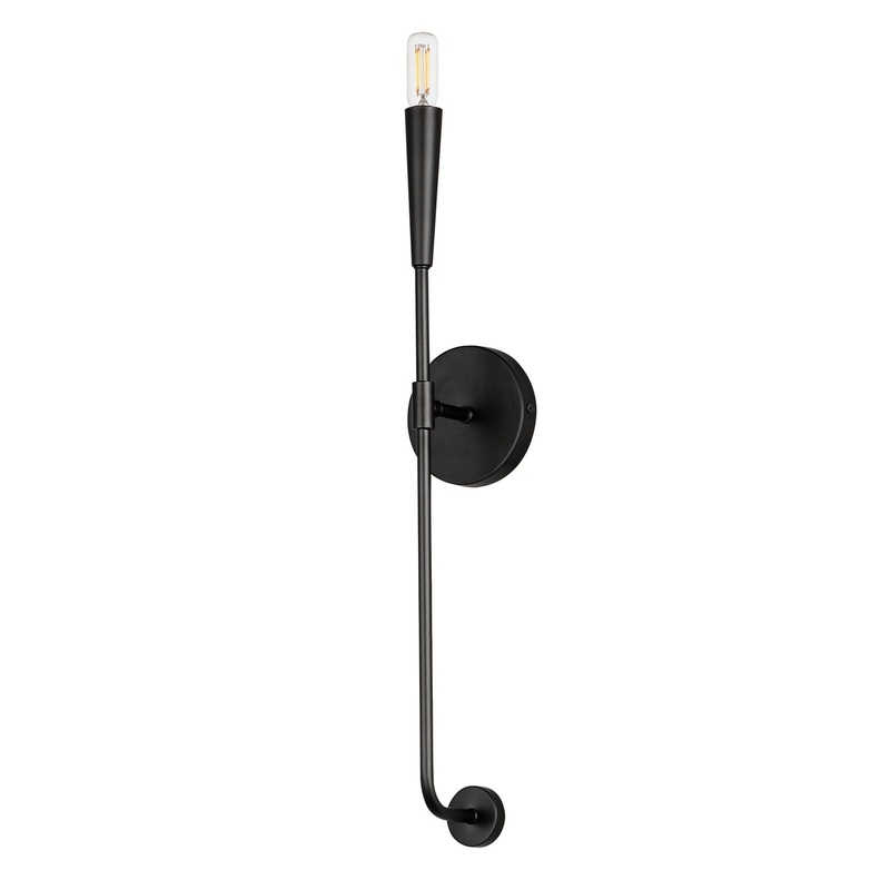 Vela One Light Wall Sconce in Black