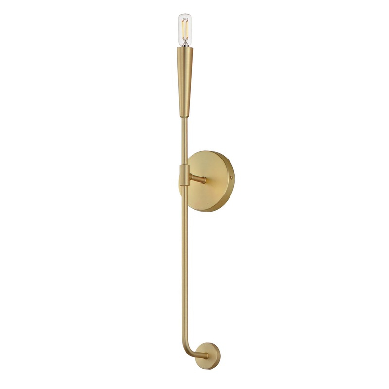 Vela One Light Wall Sconce in Satin Brass