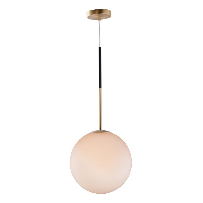 Vesper One Light Pendant in Satin Brass / Black
