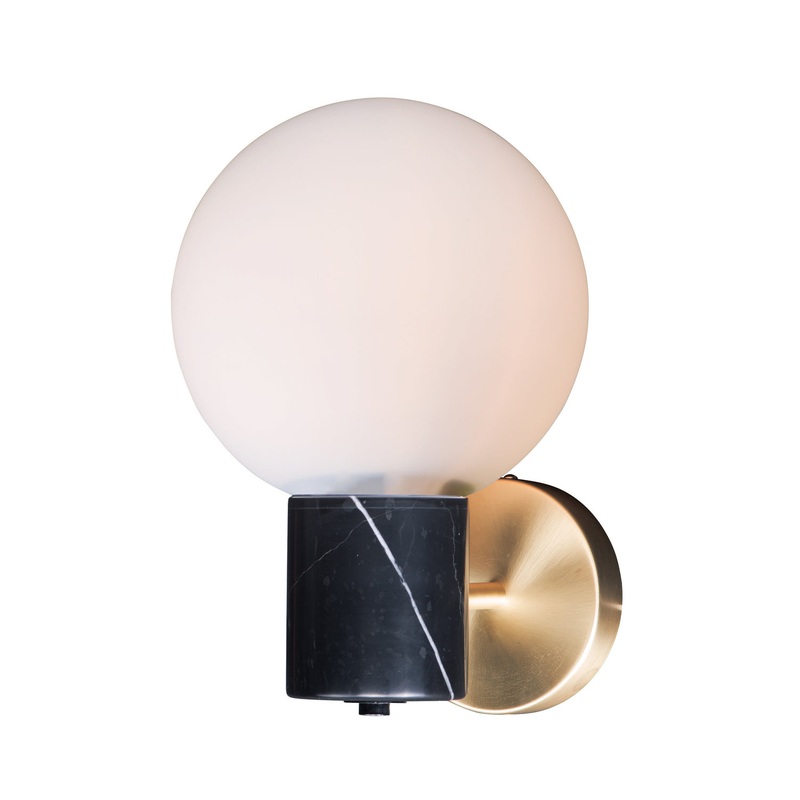 Vesper One Light Wall Sconce in Satin Brass / Black