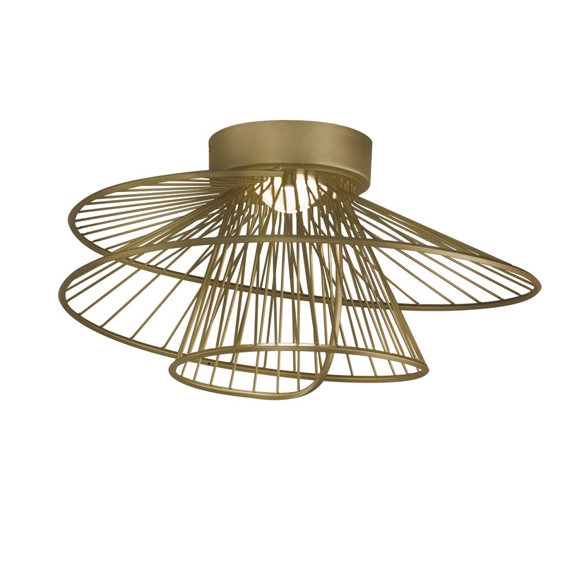 Zeta LED Flush Mount in Natural Aged Brass