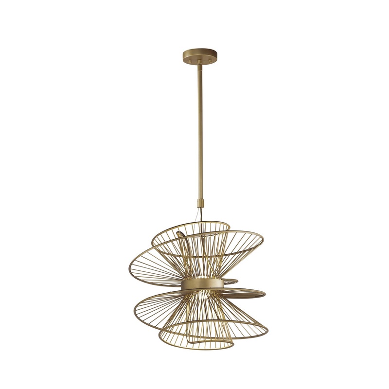 Zeta LED Pendant in Natural Aged Brass