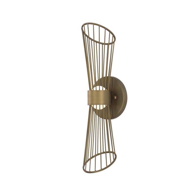 Zeta LED Wall Sconce in Natural Aged Brass