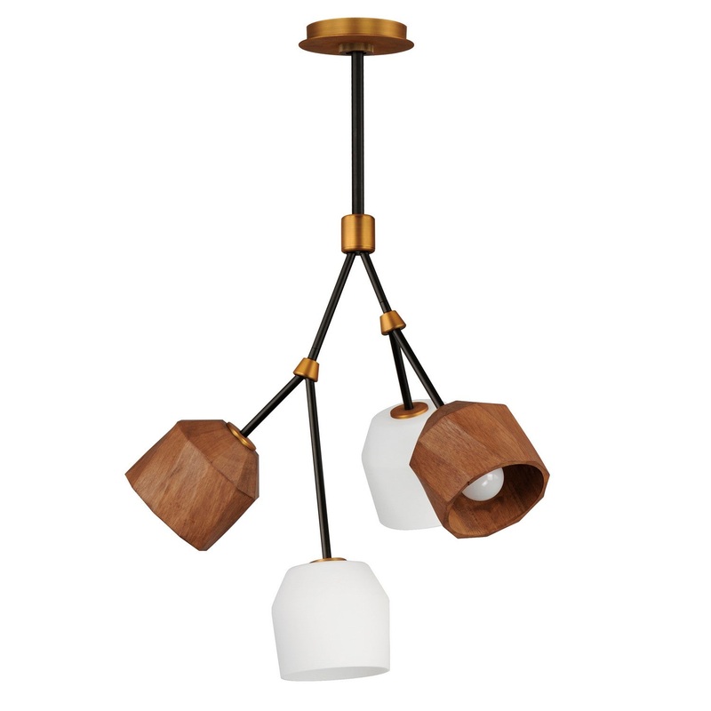 Akimbo LED Pendant in Dark Bronze/Antique Brass