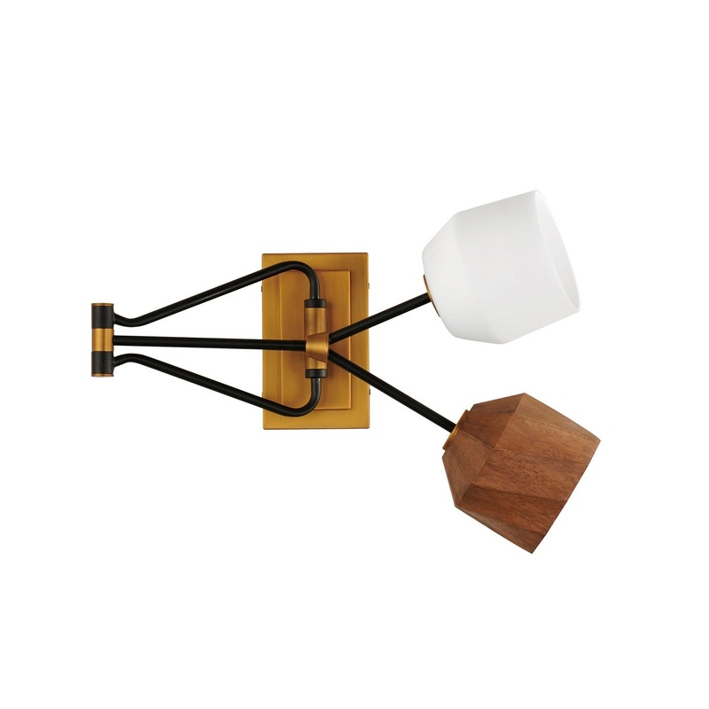 Akimbo LED Wall Sconce in Dark Bronze/Antique Brass