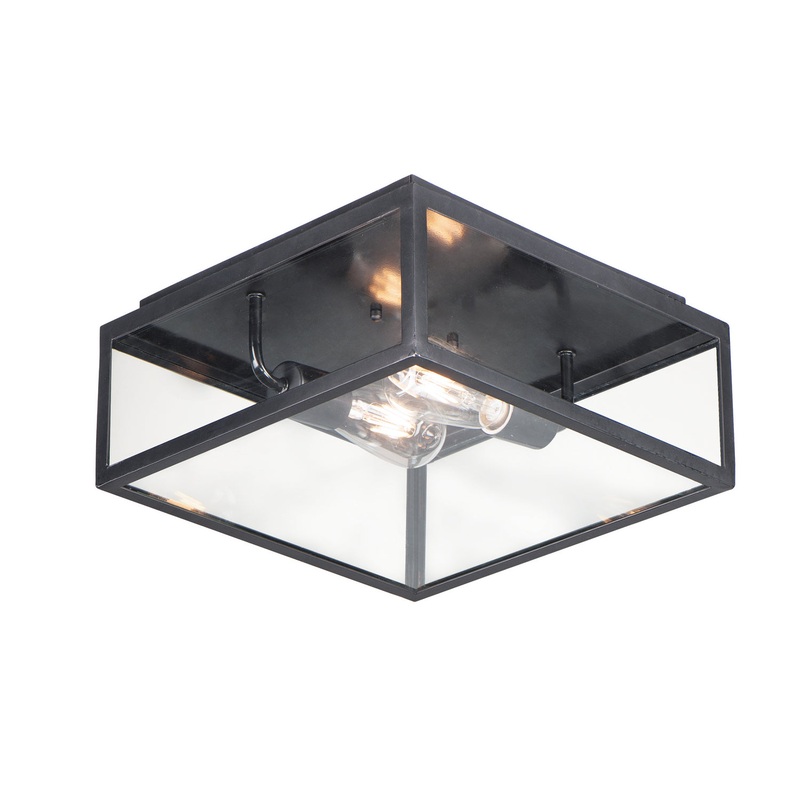 Catalina Two Light Outdoor Ceiling Mount in Dark Bronze