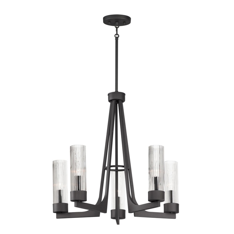 Delos Five Light Chandelier in Anthracite