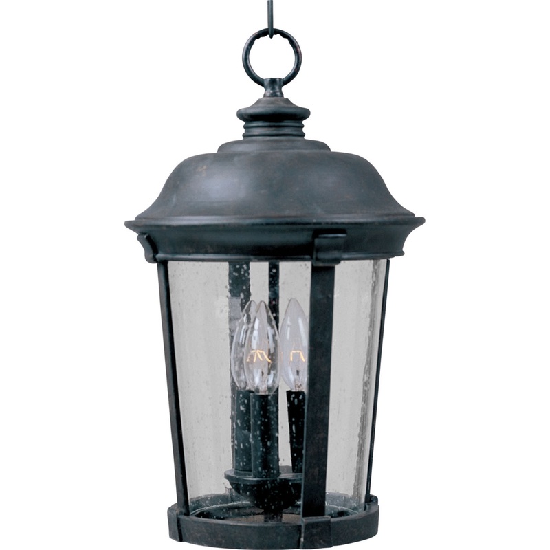 Dover DC Three Light Outdoor Hanging Lantern in Bronze