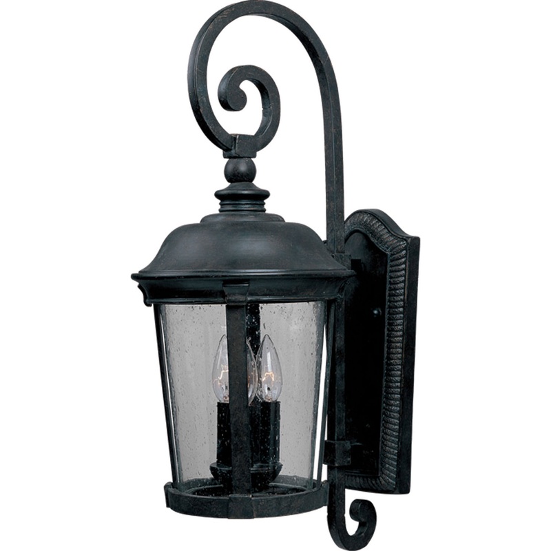 Dover DC Three Light Outdoor Wall Lantern in Bronze