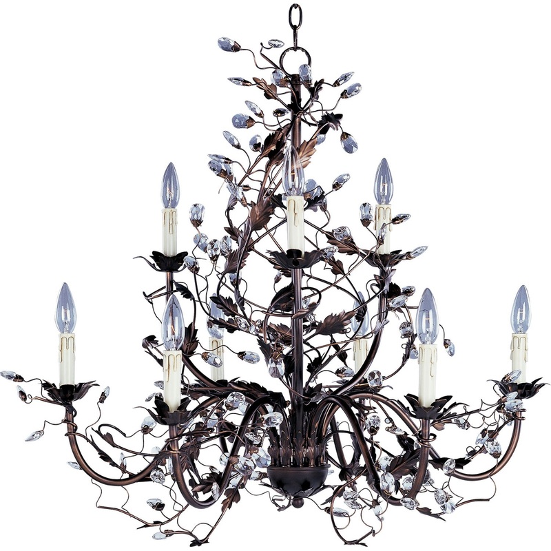 Elegante Nine Light Chandelier in Oil Rubbed Bronze