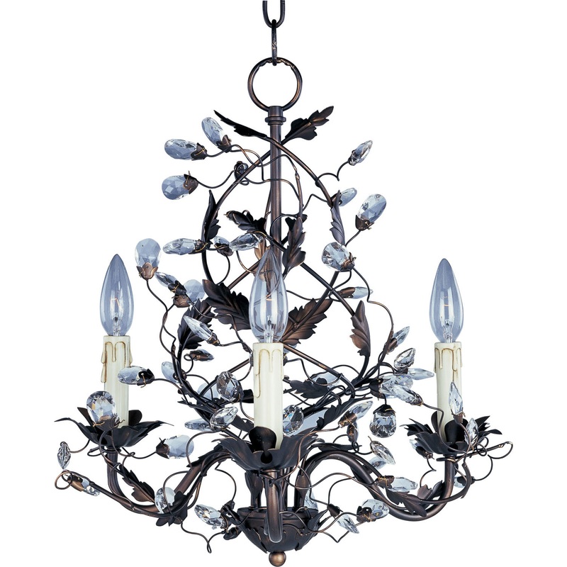 Elegante Three Light Chandelier in Oil Rubbed Bronze