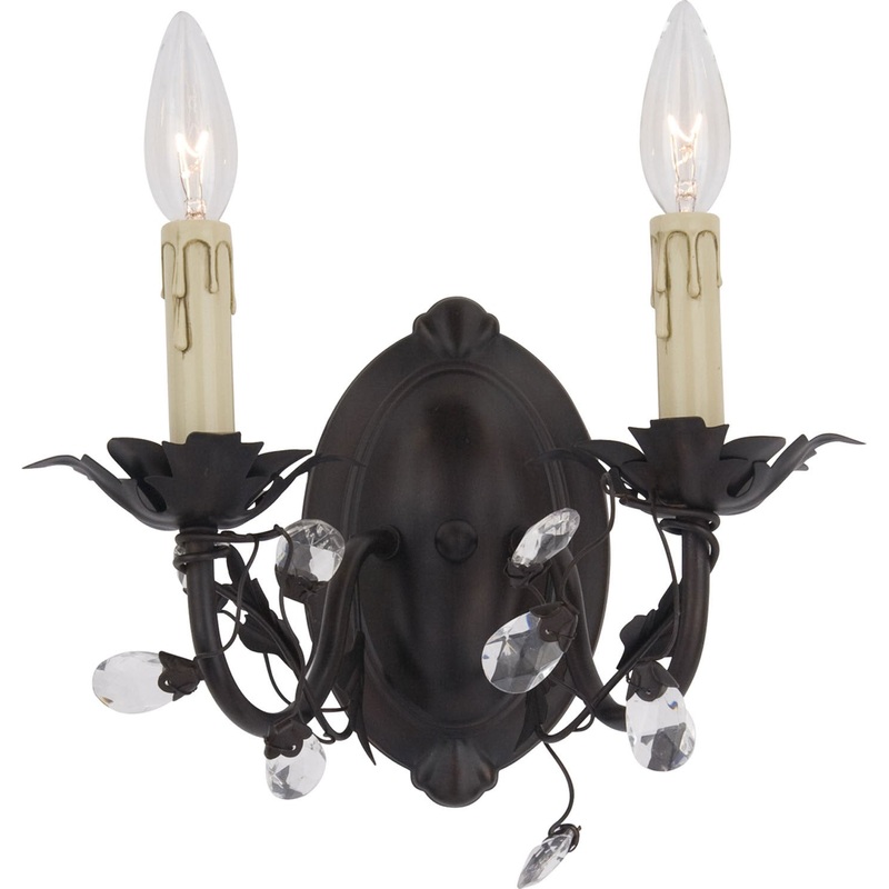 Elegante Two Light Wall Sconce in Oil Rubbed Bronze