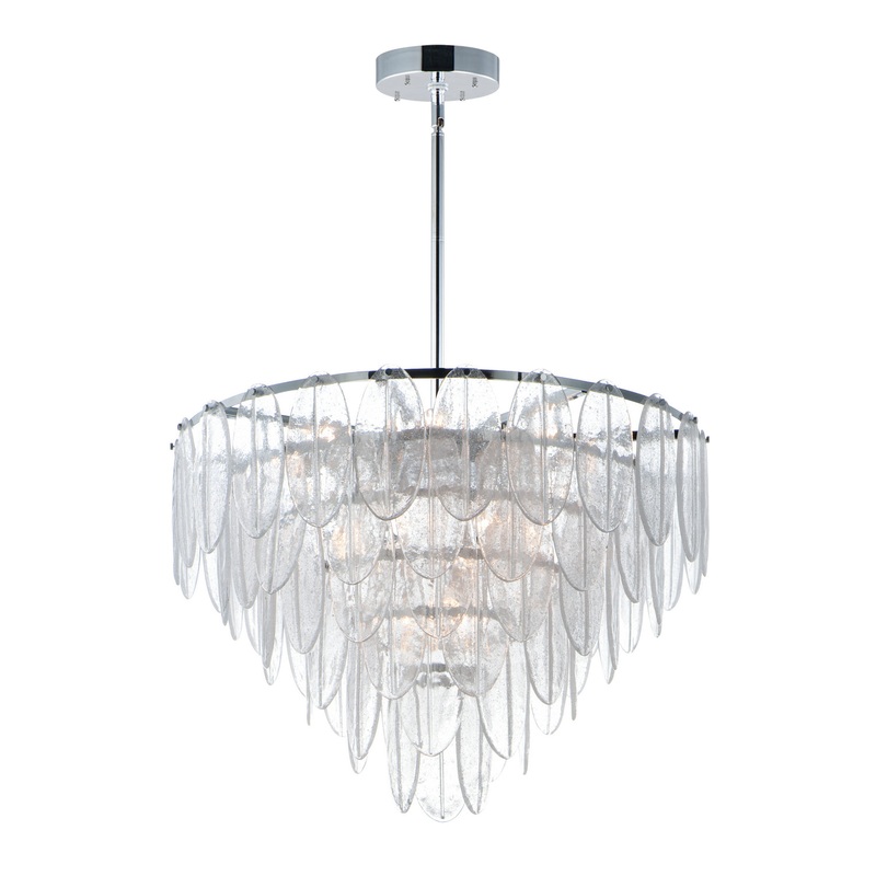 Glacier 19 Light Chandelier in White / Polished Chrome