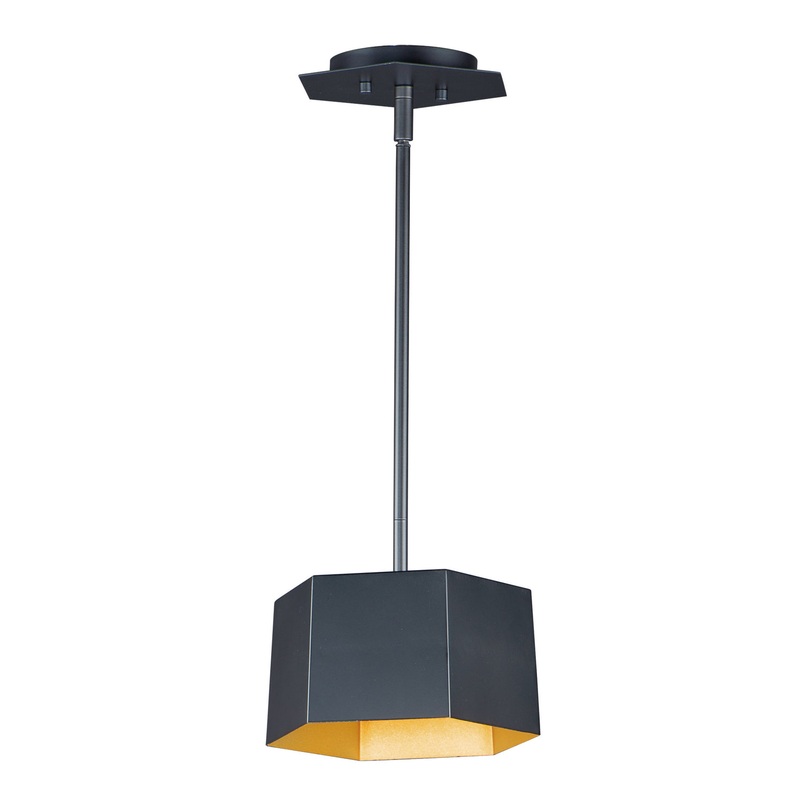 Honeycomb LED Mini Pendant in Black / Gold