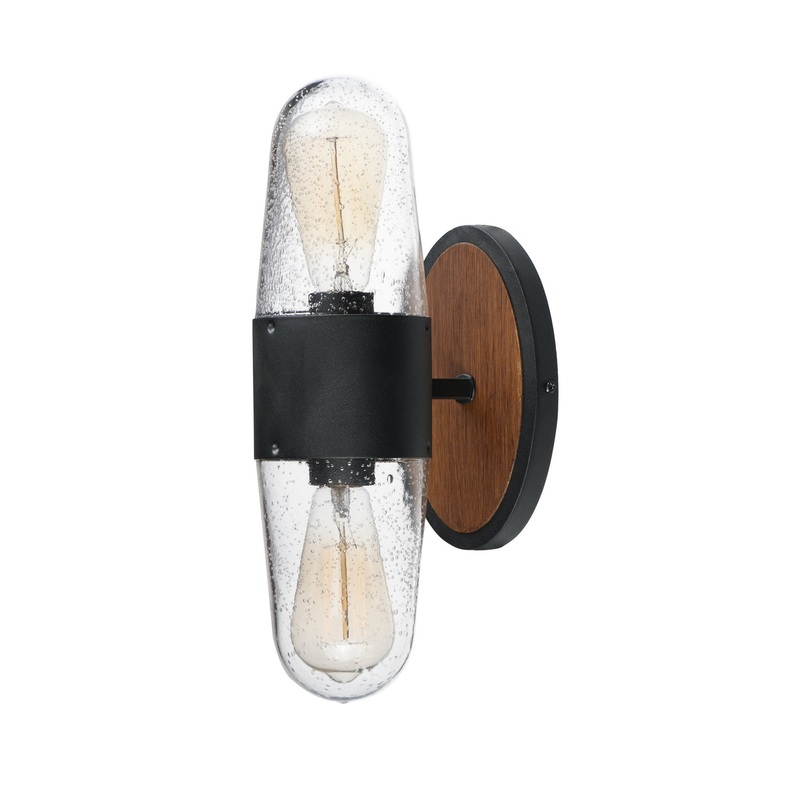 Lido Two Light Outdoor Wall Lantern in Antique Pecan / Black