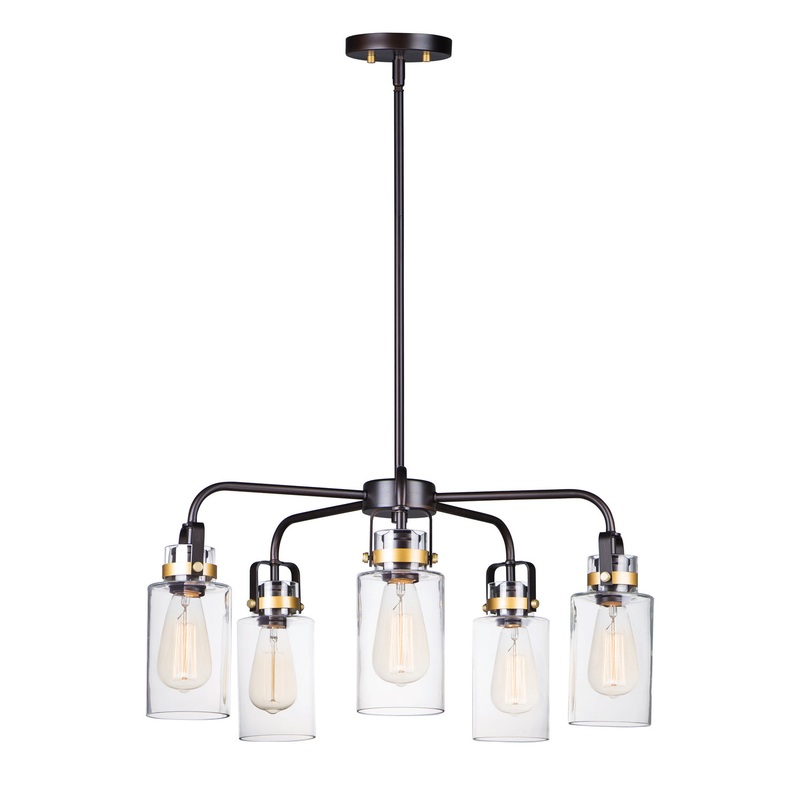 Magnolia Five Light Pendant in Bronze / Gold