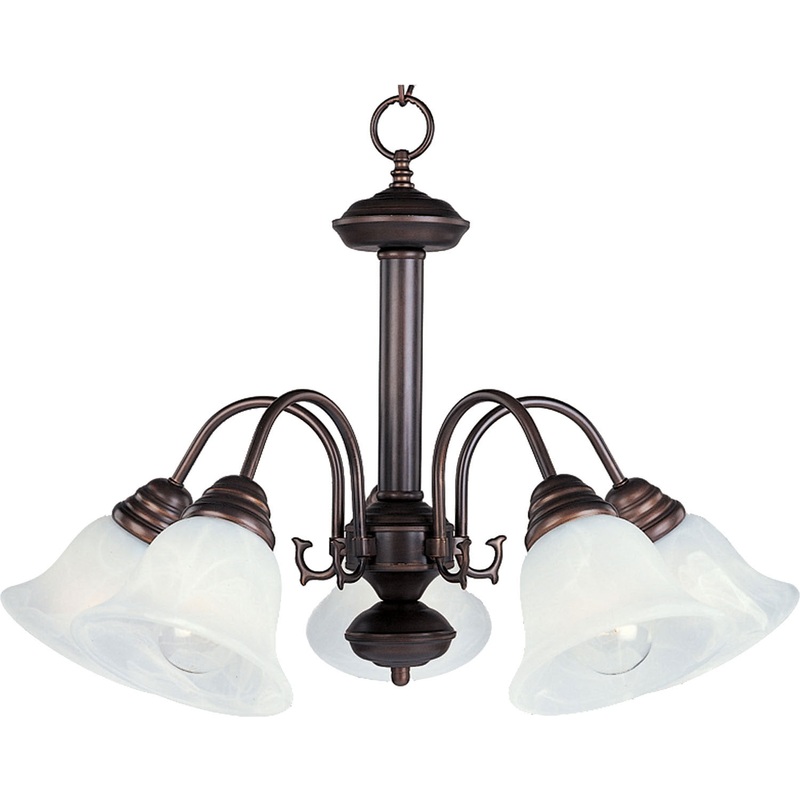 Malaga Five Light Chandelier in Oil Rubbed Bronze
