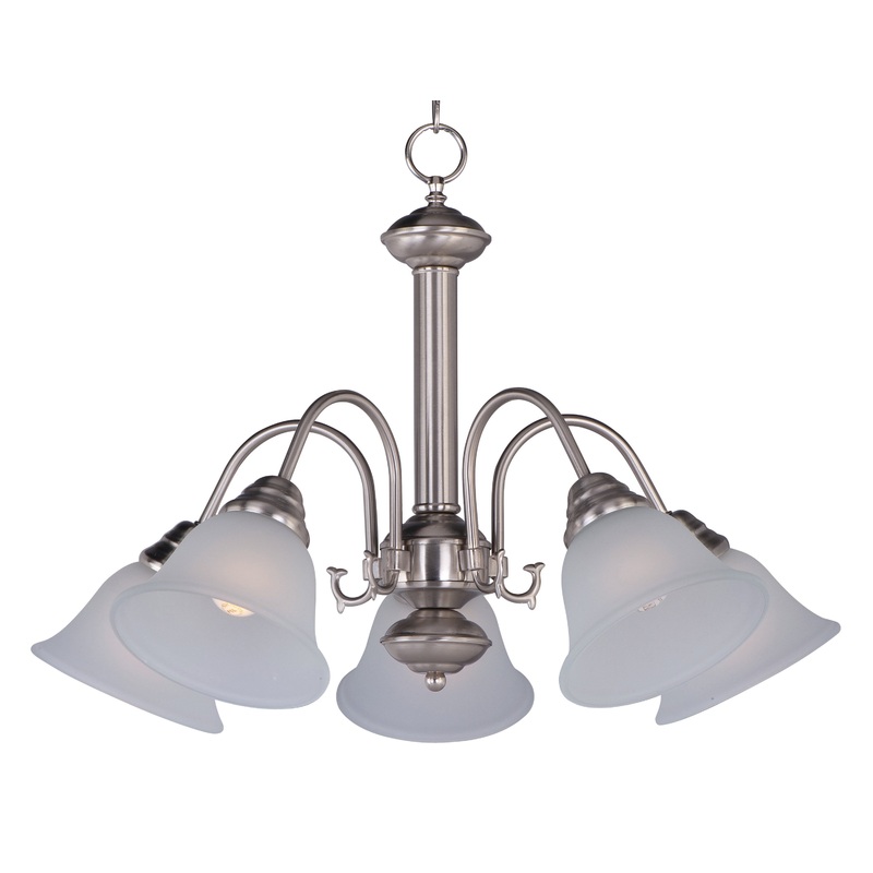 Malaga Five Light Chandelier in Satin Nickel