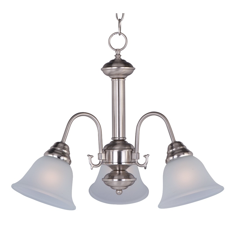 Malaga Three Light Chandelier in Satin Nickel