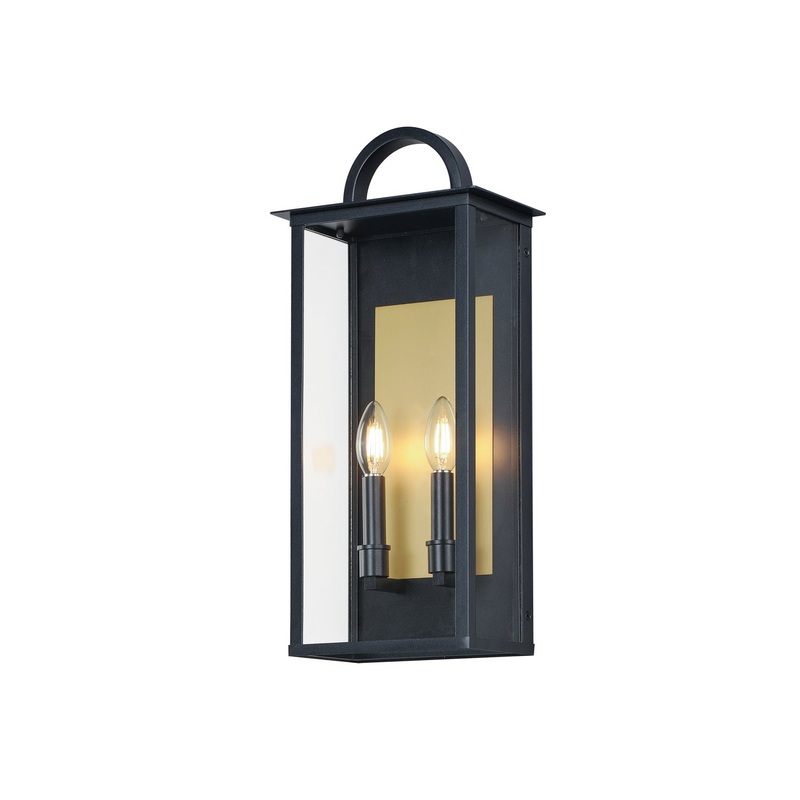 Manchester Two Light Outdoor Wall Sconce in Black