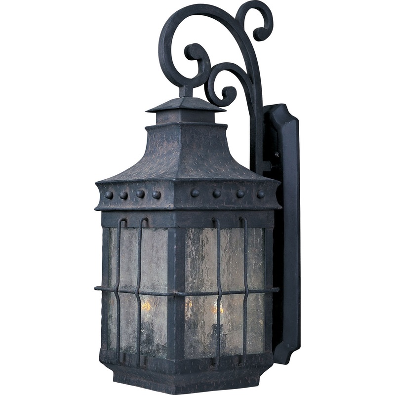 Nantucket Four Light Outdoor Wall Lantern in Country Forge