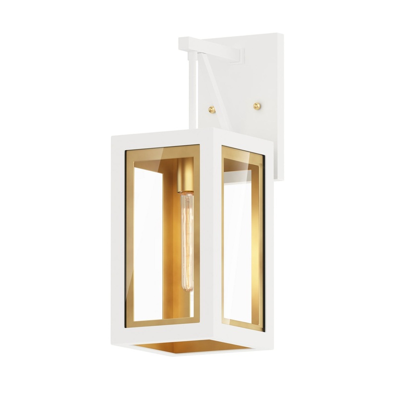 Neoclass One Light Outdoor Wall Sconce in White/Gold
