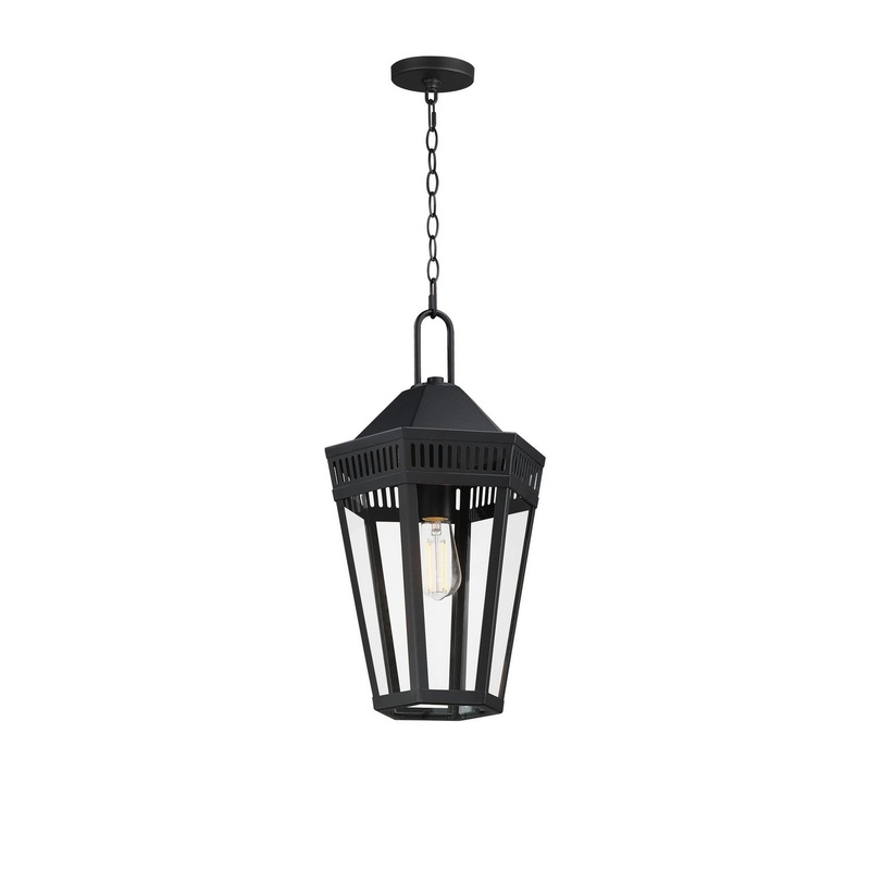 Oxford One Light Outdoor Pendant in Black