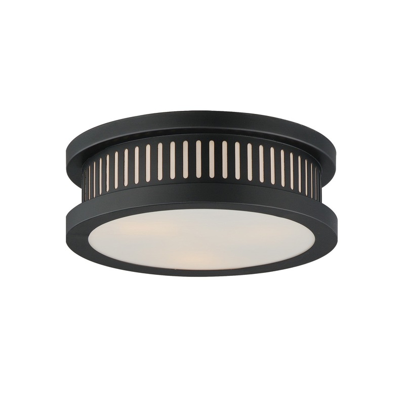 Oxford Three Light Outdoor Flush Mount in Black