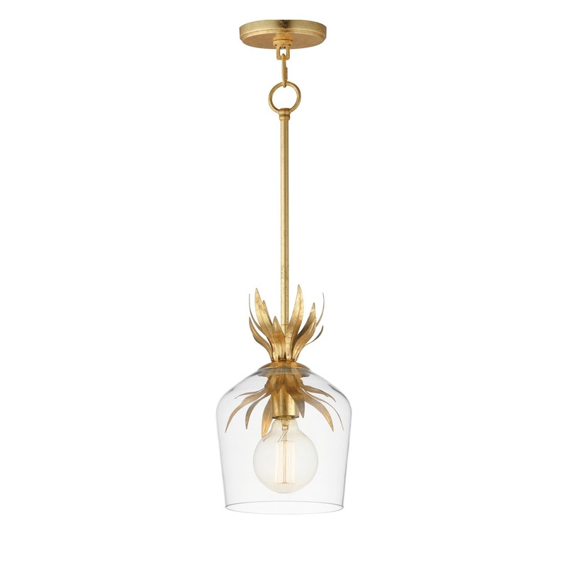 Paloma One Light Pendant in Gold Leaf
