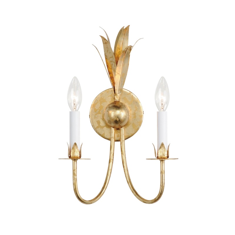 Paloma Two Light Wall Sconce in Gold Leaf