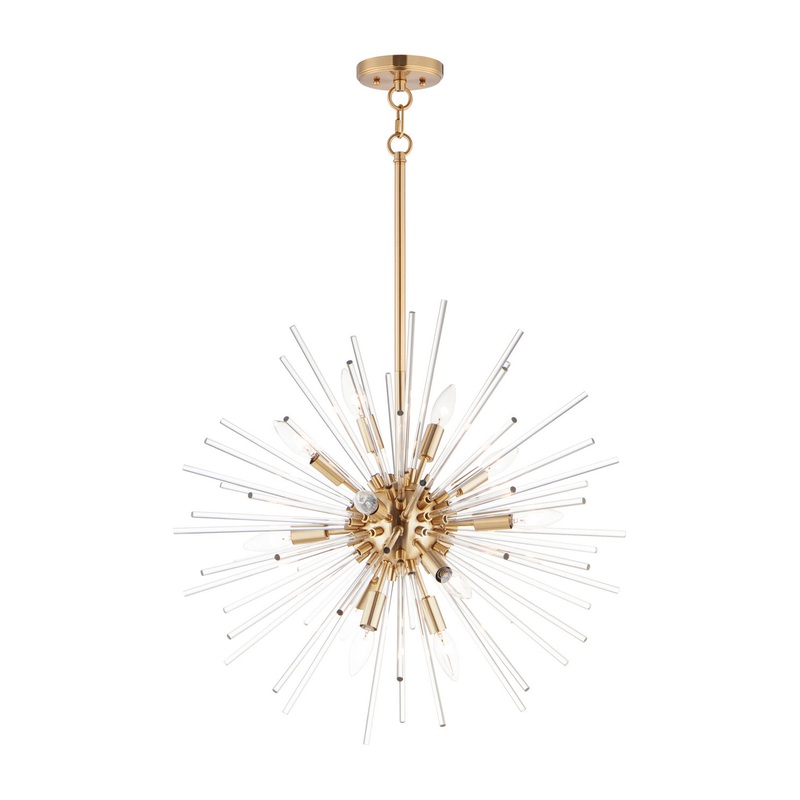 Polaris 12 Light Pendant in Satin Brass