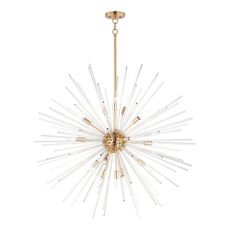 Polaris 16 Light Pendant in Satin Brass