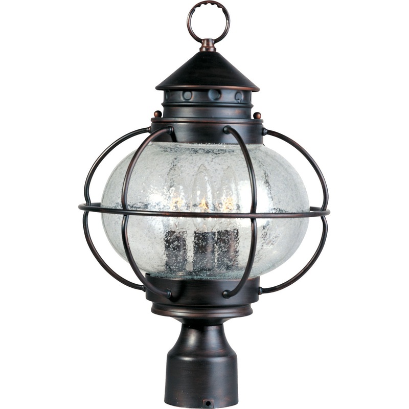 Portsmouth Three Light Outdoor Pole/Post Lantern in Oil Rubbed Bronze