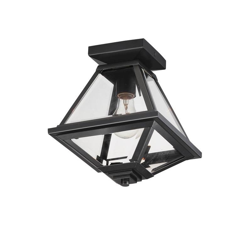 Prism One Light Flush Mount in Black